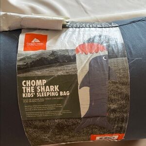 Ozark Trail Kids' Shark Sleeping Bag - Navy, Gray, orange  for boy